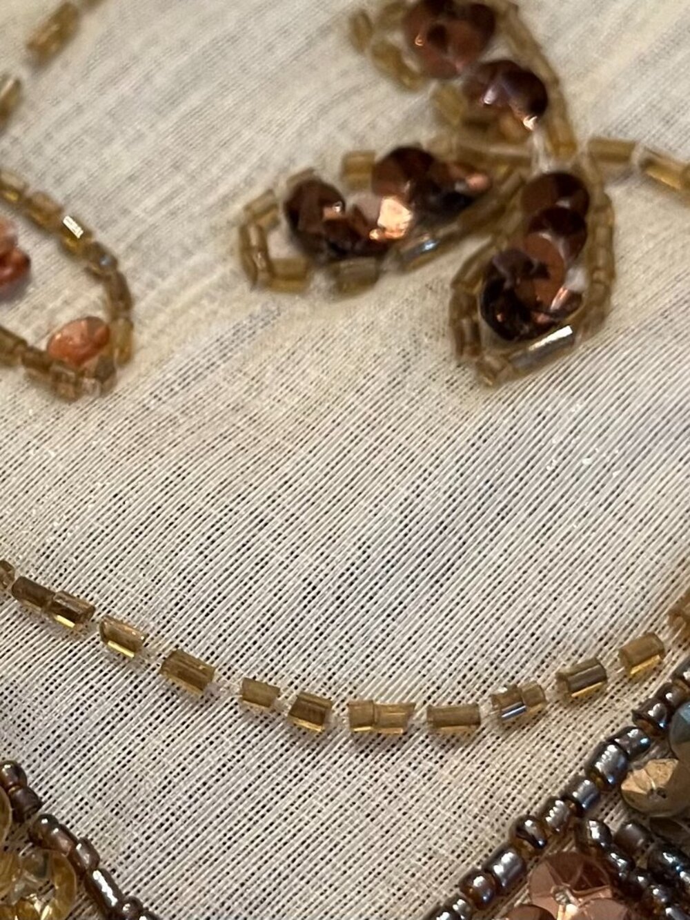Handcrafted Beaded/Embroidered Table Overlay - Picture 8 of 9